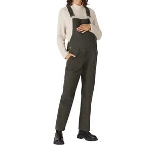Hatch Maternity Overalls Dark Green Size 3 Large 10 to 12 Cotton Corduroy EUC